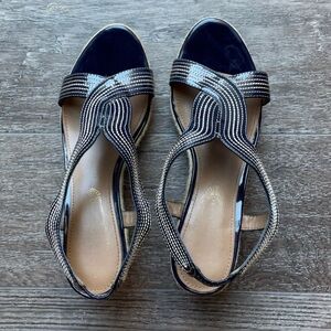 Elie Tahari Wedge Espadrille Strappy Sandals